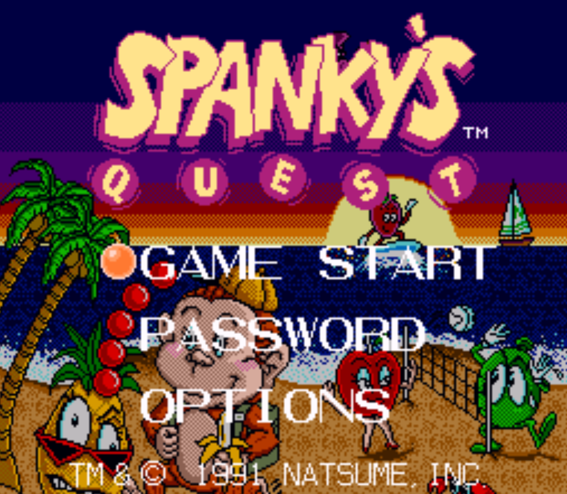 Spankys Quest Title Screen